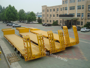Customized dimension 80 tons heavy duty semi Low Bed Trailer truck 12 KW Diesel engine supplier
