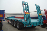 50 Tons low loader 3 axle drop deck Low Bed Trailer for vessels , boats , combine harvesters supplier