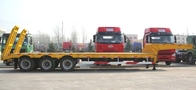 Tri axle 40 tons semi low loader trailer for transport excavator , lowboy ramps supplier