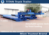 Detachable Gooseneck Hydraulic Lowboy Trailer 100 ton / 3 , 4 , 5 axle trailer supplier