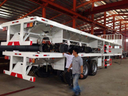 Tri - axle 40ft high bed platform flatbed utility trailers with 45 tons load capacity supplier