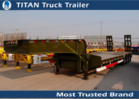 Durable Truck Trailer 3 Axle 60 Ton Low Bed Trailer For excavator , bulk cargo supplier