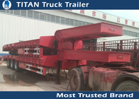 3 Axle 60 Ton hydraulic Low Bed Trailer for machinery , excavator , bulk cargo supplier