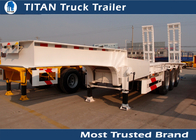 3 Axle 60 Ton hydraulic Low Bed Trailer for machinery , excavator , bulk cargo supplier