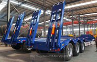 Titan low bed trailers 3 axles 80 ton for transport heavy duty excavator equipments supplier