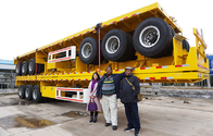 Containers Transporting 3 Axles 40 Tons Flatbed Semi Trailer With 12r22.5 Axles supplier