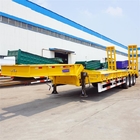 3/Tri Axle 35/50/55/60 Ton Lowboy Flatbed Tractor Trailer for Sale supplier