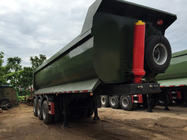 U - Shape Dump Trailer , Lightweight Hydraulic Cylinder Tri - Axle Tipper Trailer supplier