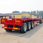 TITAN 40 ft tri axle flat deck top semi trailer for sale in Zambia supplier