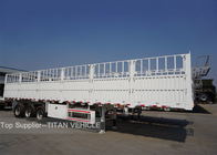 TITAN Tri - Axles Flatbed Semi Trailer with Fence for carrying 40ft  20ft container supplier