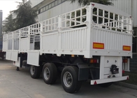 40 T Stake Cargo trailer with fence and 3 axles , flat bed trailer transport bulk cargo supplier
