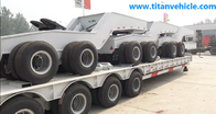 Titan Lowbed trailer ,4line 8 axle lowbed trailer loading capacity 150tons with 2 line 4 axle dolly supplier