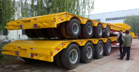 Titan Lowbed trailer ,4line 8 axle lowbed trailer loading capacity 150tons with 2 line 4 axle dolly supplier