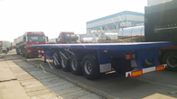 flatbed trailer with container lock，4 axles container trailer，20ft 40ft contrainer transport semi trailer supplier