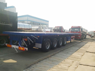 flatbed trailer with container lock，4 axles container trailer，20ft 40ft contrainer transport semi trailer supplier
