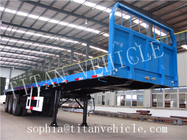 Titan drop side 3 axle 40tons semitrailer ,cargo flatbed with side wall semitrailer supplier