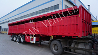 Flatbed trailer with fence，4 axle flatbed trailer with high sidewall with2 pcs tire carrier,cargo transport semitrailer supplier