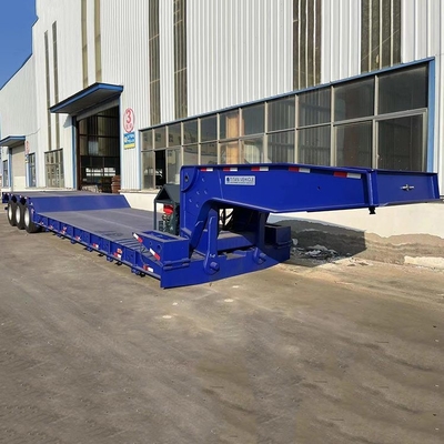 Tri Axle Removable Lowboy Gooseneck Semi Trailers 80 Ton Detachable Heavy Load Trailer for Sale supplier