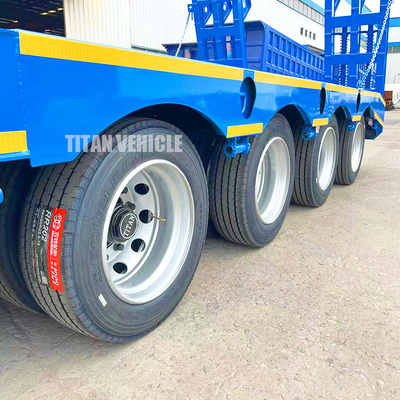TITAN 4 Axle 100 Tons Semi Lowbed Trailer Low Bed Truck Lowboy Lowloader Trailer for Sale