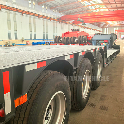TITAN 3 Axle 80ton Hydraulic Removable Neck Trailer Detachable Gooseneck Lowboy Trailer for Sale