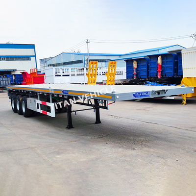 TITAN 40 Ft 3 Axle Container Transport Flatbed Truck Trailer Semi Trailer for Sale in Tanzania