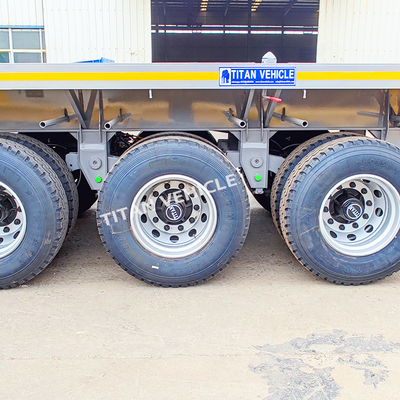 TITAN 40 Ft 3 Axle Container Transport Flatbed Truck Trailer Semi Trailer for Sale in Tanzania