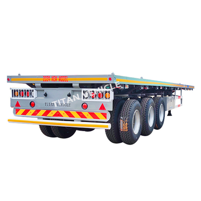 TITAN 40 Ft 3 Axle Container Transport Flatbed Truck Trailer Semi Trailer for Sale in Tanzania