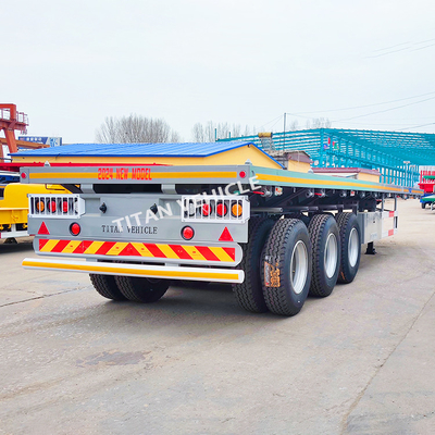 TITAN 40 Ft 3 Axle Container Transport Flatbed Truck Trailer Semi Trailer for Sale in Tanzania
