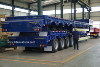 4 axle 80ton low loader trailer Semi-Low Bed with Hydraulic Loading Ramp - TITAN VEHICLE supplier