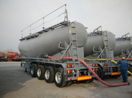 4 axle V shaped bulk cement powder tanker transport semi trailer supplier