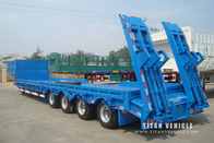 transport 60 ton low bed semi trailer with 4 axle low bed trailer for sale supplier