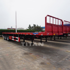 TITAN 3 axle 40 ft flatbed trailer rice Flatbed Trailer with front wall flatbed container trailer for sale supplier