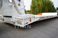 TITAN durable 3 axle 60 ton 80 ton 120 ton front-loadingmachine gooseneck lowboy high quality low loader semi trailer supplier