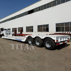 heavy duty lowboy tractor trailers hydraulic detachable 80ton front loading lowbed semi trailer with gooseneck supplier