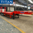 TITAN 3 axles Low loader lowbed trailer with manual rear ramps supplier