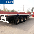TITAN 3 axles flat deck 40ft high bed container flatbed semi trailer for sale supplier
