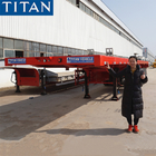 TITAN 3 Axles 40FT Container Carrier Flat Bed/Deck/Body/Top Truck Semi Trailer for Sale supplier