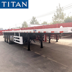 TITAN tri axle flatbed 20ft 40ft container machine carriers high bed china semi trailer price supplier
