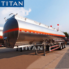 TITAN 3 axle aluminum fuel oil box tanker trucks trailer for sale supplier
