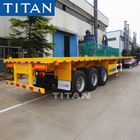 TITAN 3 axle 20/40 foot high bed flatbed semi trailer for sale supplier