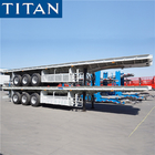 Flatbed semi trailer , tri - axle 40&quot; flatbed truck trailers with front board supplier