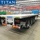 Tri axle 20ft 40ft container high bed flatbed logistics trailer-TITAN supplier
