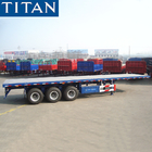 Tri axle 40 foot Shipping Container Flatbed Semi Trailer for Tanzania supplier