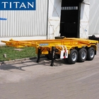 Tri Axle Skeleton Container Chassis 20ft Shipping Container Trailer supplier
