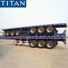 Tripple axle flat bed 40ft container carrier trailer platform semi truck flatbed trailer for sale price supplier