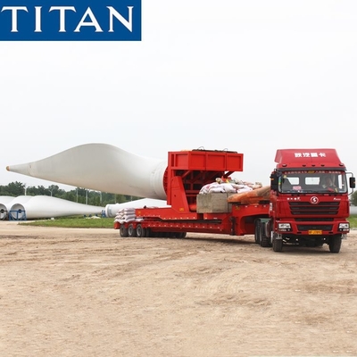 Wind Turbine Tower Transport with Balde Rotor Adapter Windmill Blade Trailer