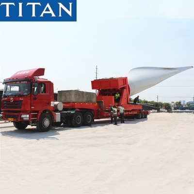 Wind Turbine Tower Transport with Balde Rotor Adapter Windmill Blade Trailer