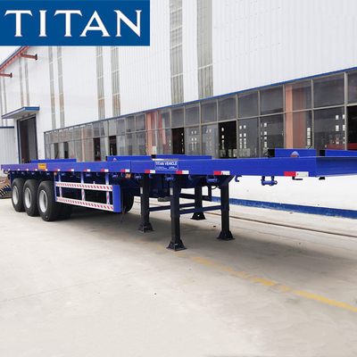3 Axle Extendable Flatbed Trailer 24M Telescopic Trailers for Sale