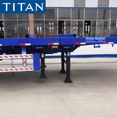3 Axle Extendable Flatbed Trailer 24M Telescopic Trailers for Sale