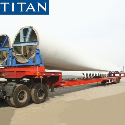 53M Extendable Trailer 4 Axle Wind Blade Turbine Transport Telescopic Trailer